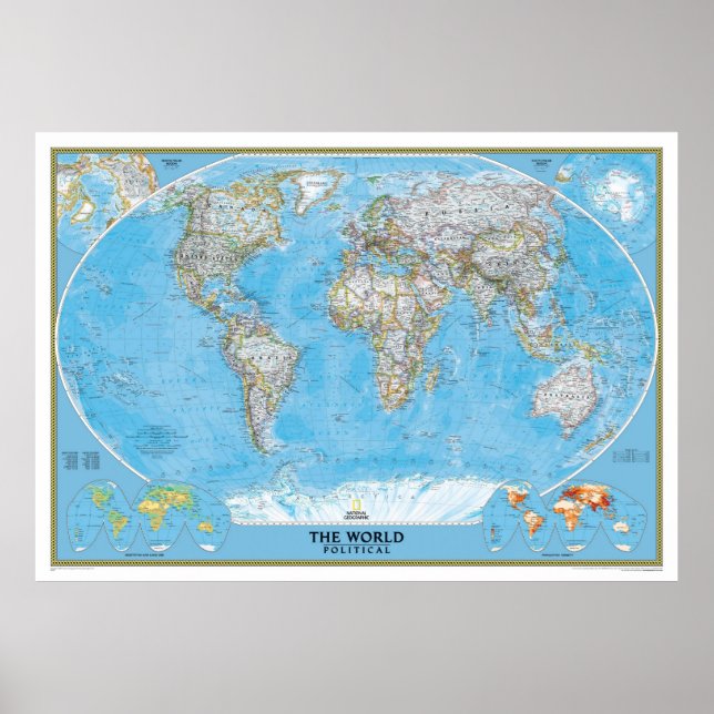 The world map political poster (Front)