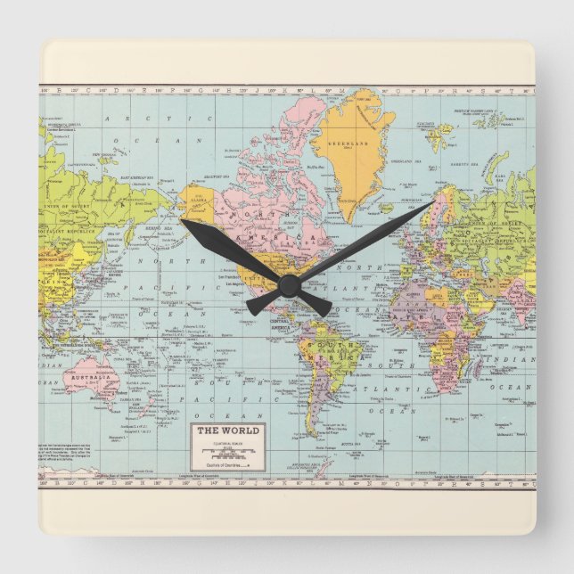 The World Map Wall Clock (Front)