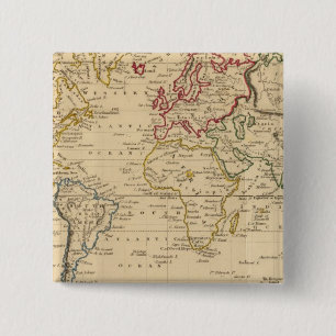 The World, Mercator's Projection 15 Cm Square Badge