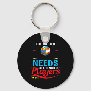 The World Needs All Kinds Of Players Volleyball Au Key Ring