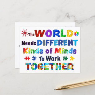 The WORLD Needs Different Kinds of Minds Postcard