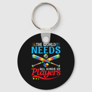 The world needs kinds players baseball autism key ring