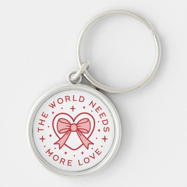 The world needs more love coquette preppy key ring (Front)