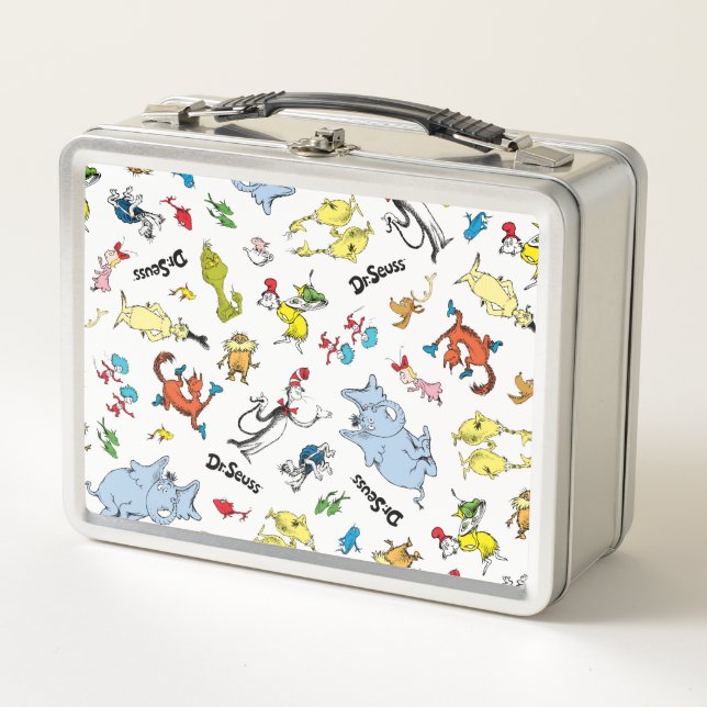 The World of Dr. Seuss Pattern Metal Lunch Box (Front)