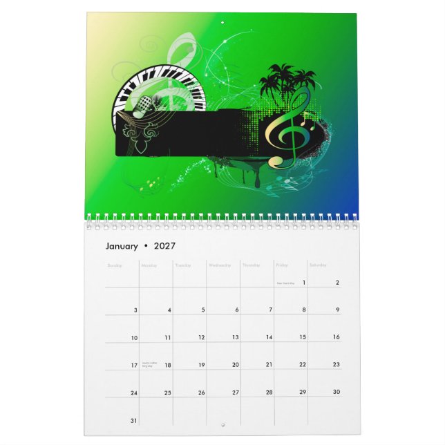 The world of music calendar (Jan 2027)