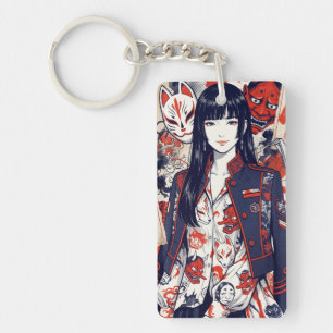 The World of Yokai - Foxes, Hannya Masks- Key Ring