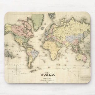 The World on Mercator's Projection 1840 Mouse Pad