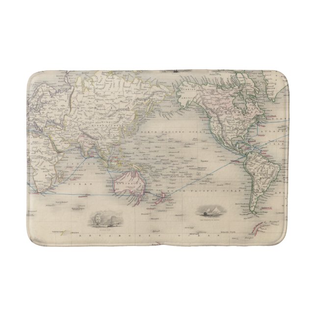 The World On Mercator's Projection Bath Mat (Front)