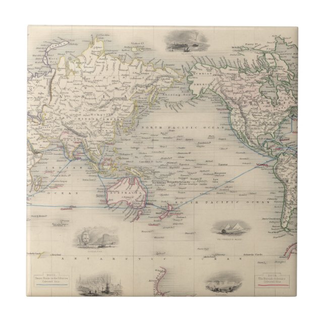The World On Mercator's Projection Ceramic Tile (Front)