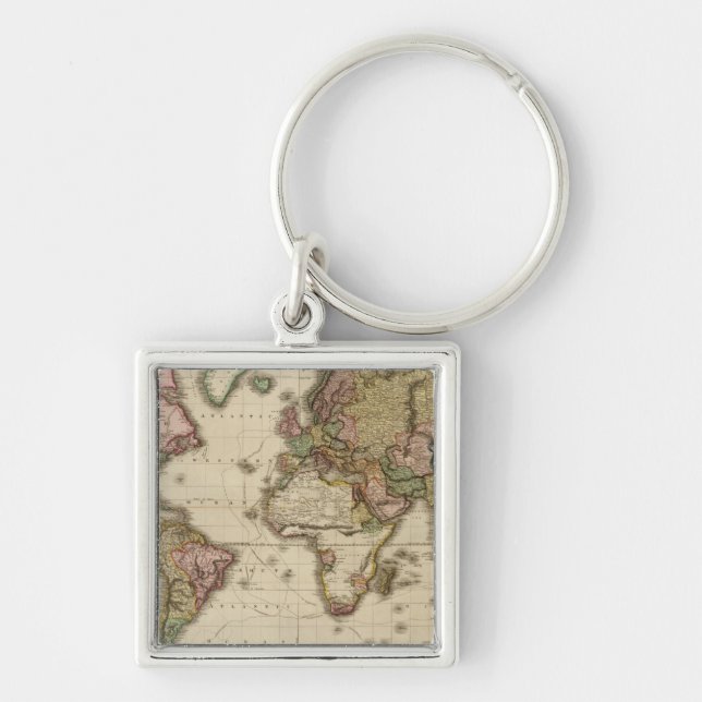 The World on Mercator's projection Key Ring (Front)