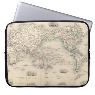 The World On Mercator's Projection Laptop Sleeve