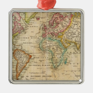The World on Mercator's Projection Metal Ornament