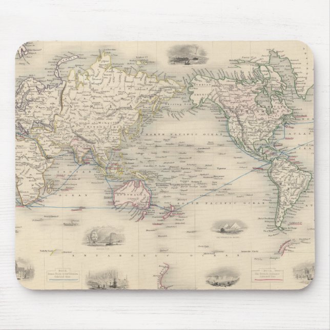 The World On Mercator's Projection Mouse Pad (Front)