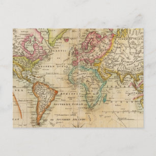 The World on Mercator's Projection Postcard
