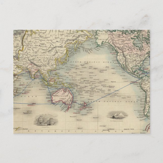 The World On Mercator's Projection Postcard (Front)