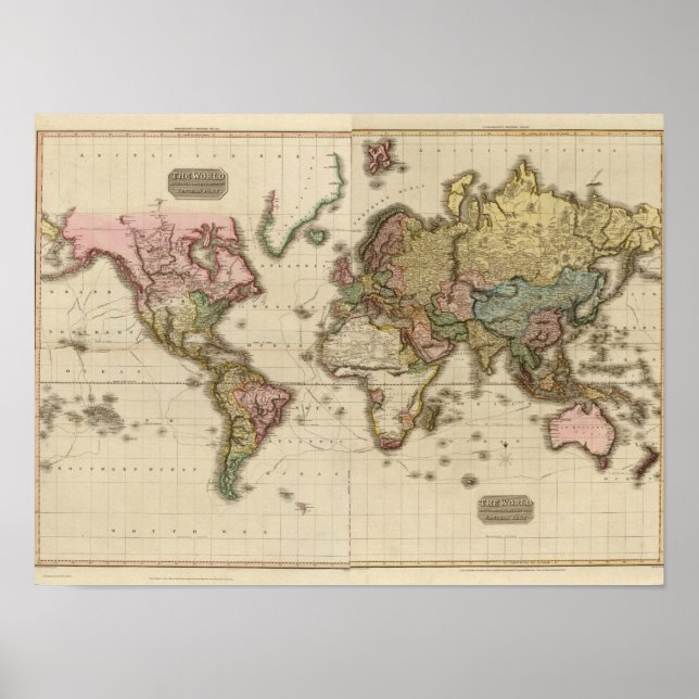 The World on Mercator's projection Poster (Front)