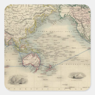 The World On Mercator's Projection Square Sticker