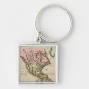 The World on Mercator's projection, western part Key Ring