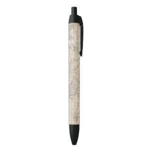 The World on the Globular Projection Black Ink Pen