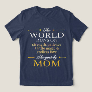 The World Runs On Love She Goes By Mum Navy Tri-Blend Shirt