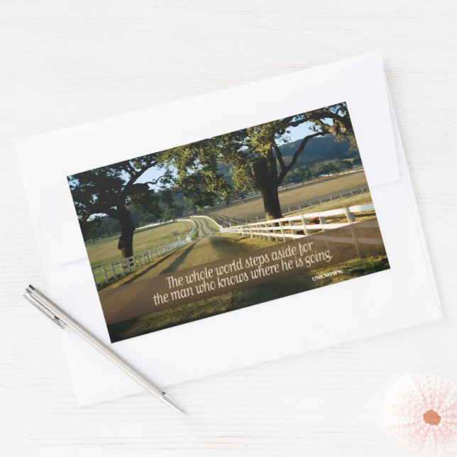 "The world steps aside" Inspirational Quote Rectangular Sticker (Envelope)