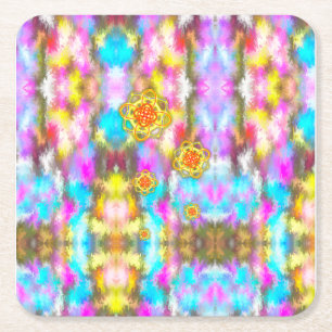 The world we living appreciated square paper coaster