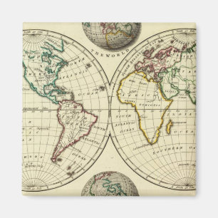 The World with continental boundaries Magnet