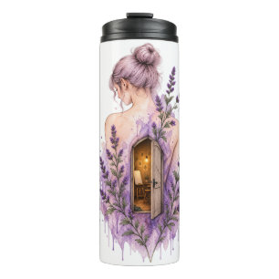 The World Within- Lavender Floral Thermal Tumbler