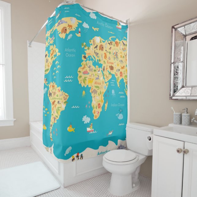 The World's Animals Shower Curtain (In Situ)