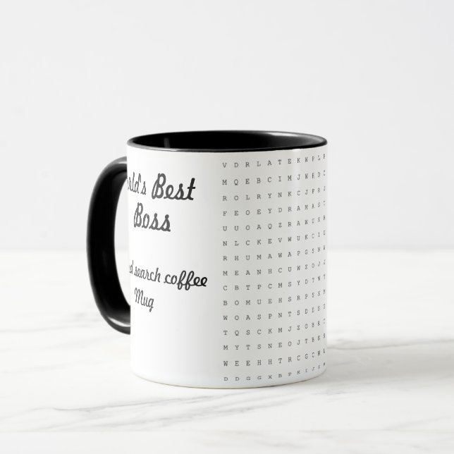 The Worlds Best Boss Word Search Mug (Front Left)