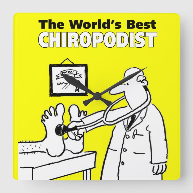 The World's Best Chiropodist Square Wall Clock (Front)
