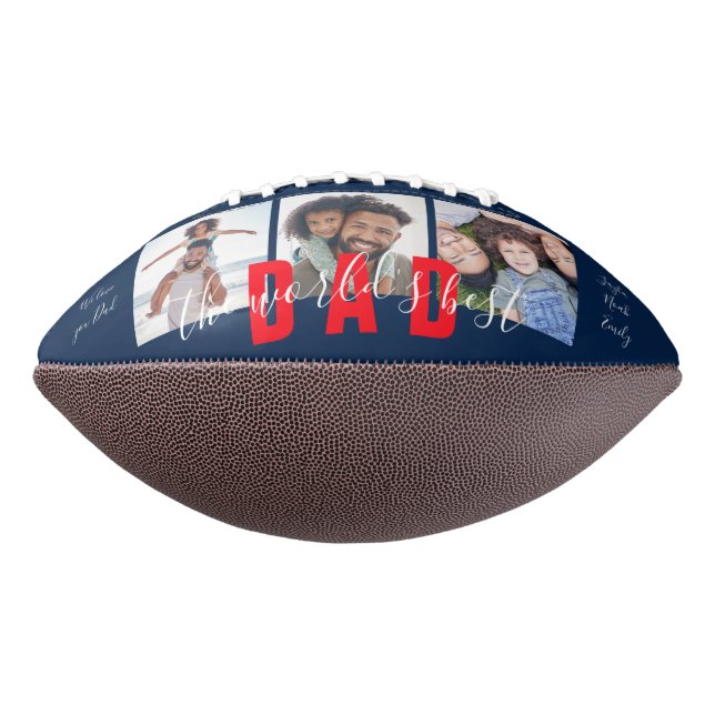 THE WORLD'S BEST DAD Custom Photo Personalised Football (Rotated 270)
