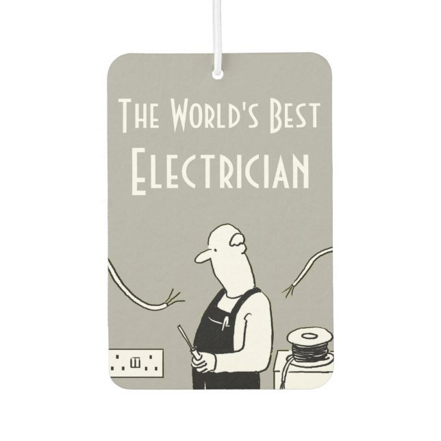 The World's Best Electrician Car Air Freshener (Front)