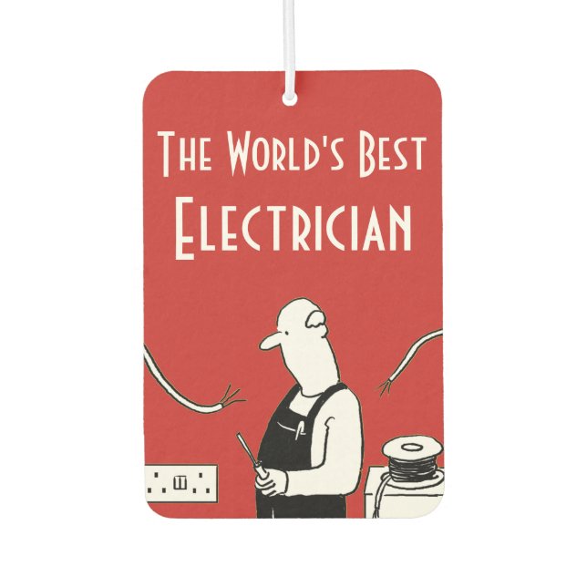 The World's Best Electrician Car Air Freshener (Front)