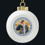 The World's Best Grandpa Modern Star Custom Photo Ceramic Ball Christmas Ornament<br><div class="desc">This simple and classic design is composed of serif typography and add a custom photo.</div>