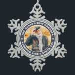 The World's Best Grandpa Modern Star Custom Photo Snowflake Pewter Christmas Ornament<br><div class="desc">This simple and classic design is composed of serif typography and add a custom photo.</div>