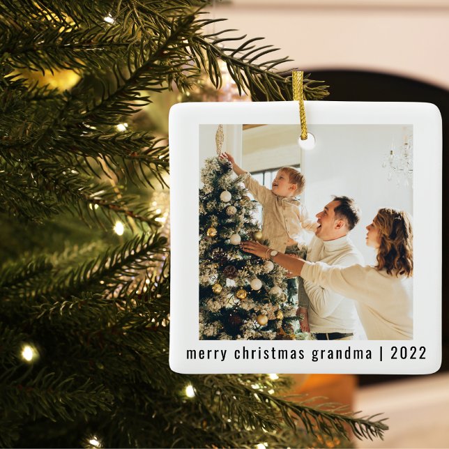 The World's Best Grandparents | Two Photo Ceramic Ornament (Creator Uploaded)