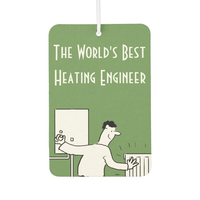 The World's Best Heating Engineer Car Air Freshener (Front)