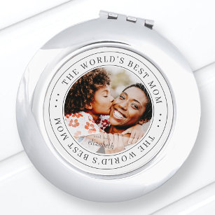 The World's Best Mum Classic Simple Photo Compact Mirror