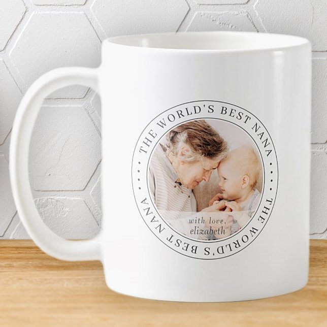 The World's Best Nana Classic Simple Photo Coffee Mug (Creator Uploaded)