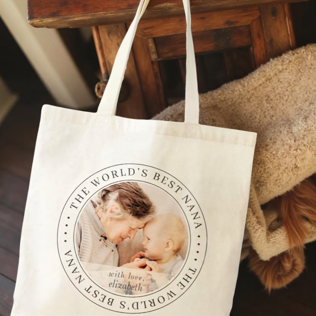The World's Best Nana Classic Simple Photo Tote Bag (Creator Uploaded)