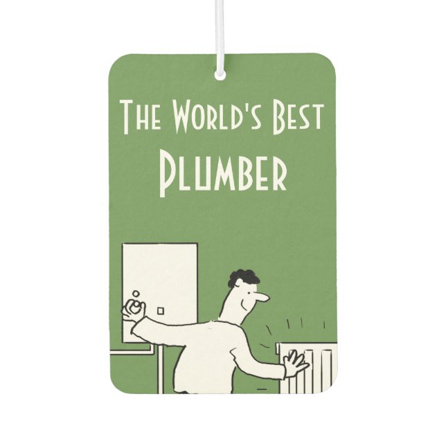 The World's Best Plumber Car Air Freshener (Front)