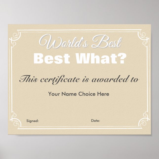 The World's Best Poster (Front)