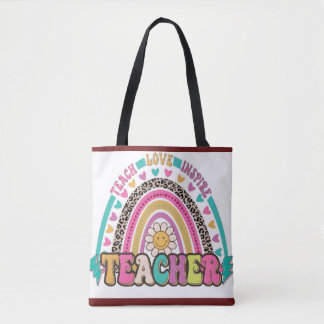 The "World's Best Teacher" Rainbow Tote