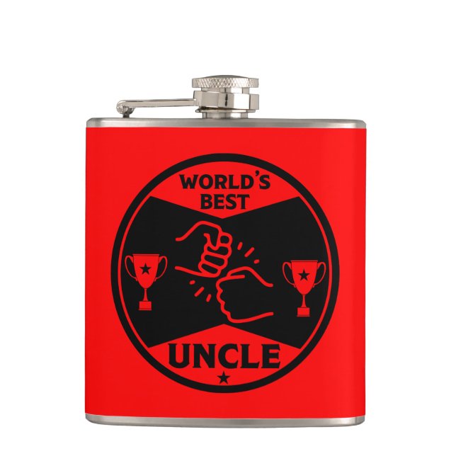 The worlds Best Uncle Hip Flask (Front)