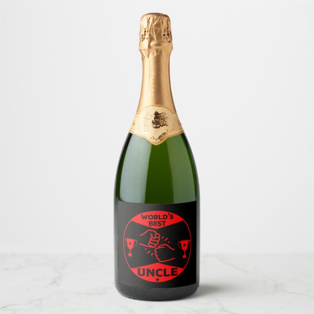 The worlds Best Uncle Sparkling Wine Label (Front)