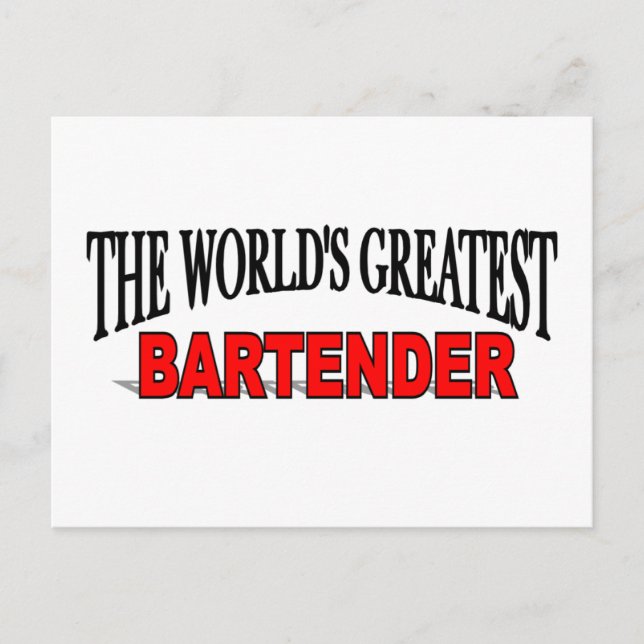 The World's Greatest Bartender Postcard (Front)