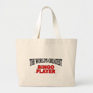 The World's Greatest Bingo Player Large Tote Bag