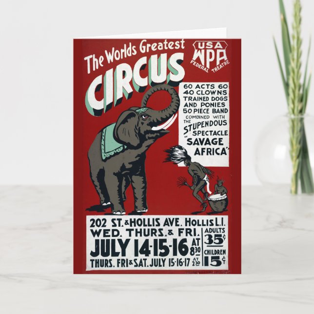 The Worlds Greatest Circus Vintage Poster Card (Front)