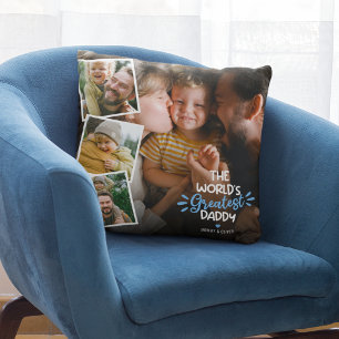 The World's Greatest Daddy 4 Photo Cushion